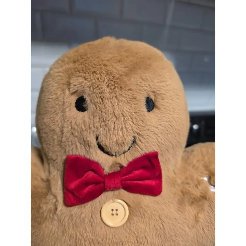 Martha Stewart Gingerbread Boy Brown Plush Pillow 18.5 x 12